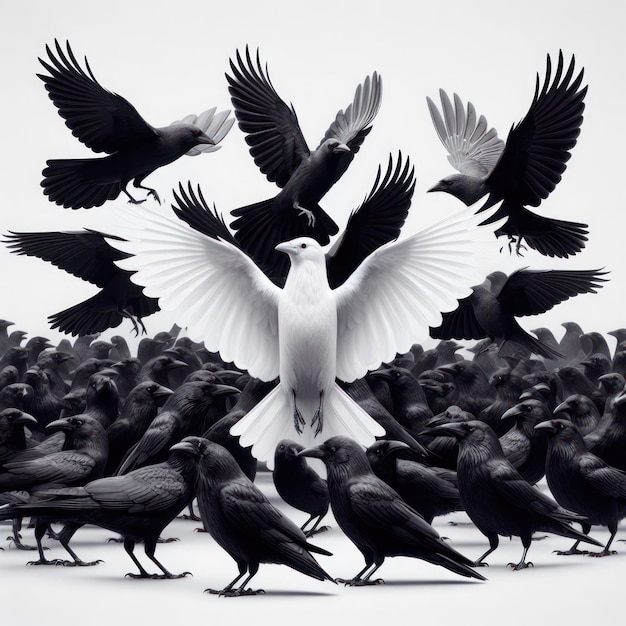 El cuervo blanco entre los cuervos negros