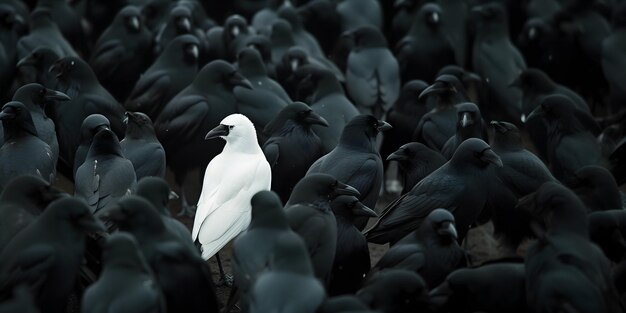 Un cuervo blanco entre muchos cuervos negros