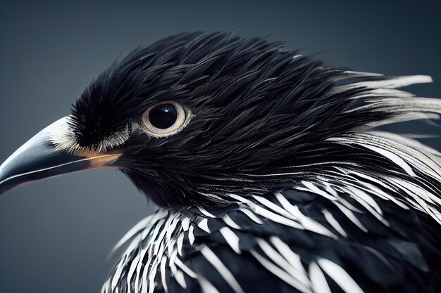 Cuervo de pájaro sobre un fondo oscuro