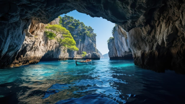 cueva en un fondo marino