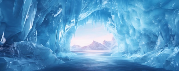 La cueva de hielo es un paraíso para la escalada en hielo.