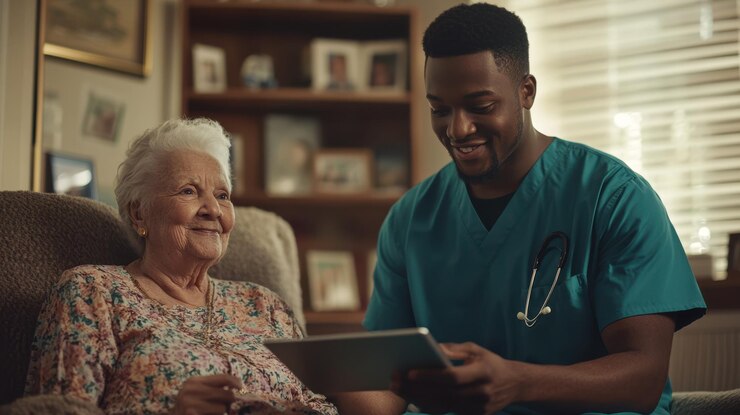 El cuidador y los ancianos