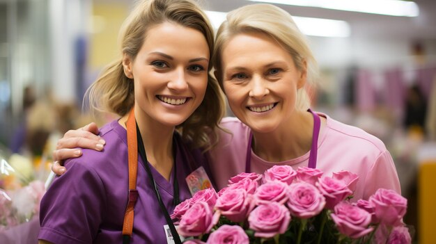 Cuidadores voluntarios que proporcionan consuelo y apoyo a los pacientes con cáncer