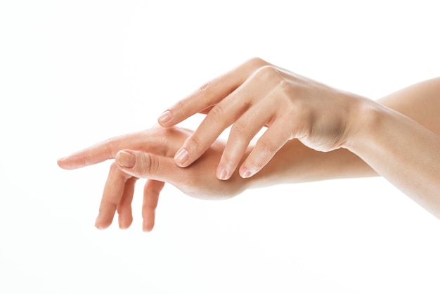 cuidados com a pele das mãos femininas medicina dermatologia close-up foto de alta qualidade