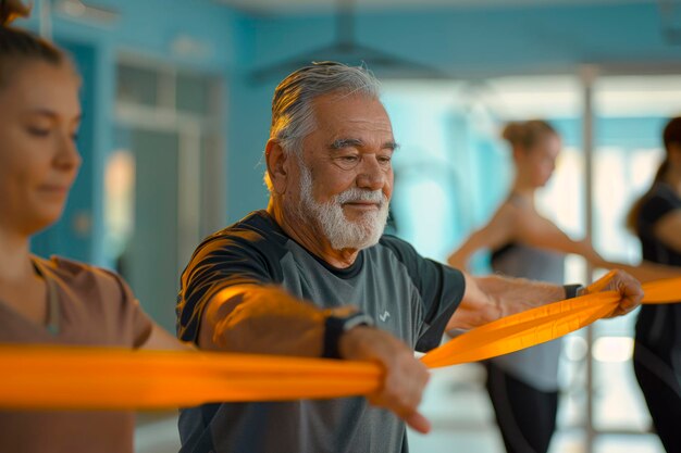Foto cuidados com a saúde dos idosos aumentar a mobilidade e a força através da fisioterapia nos lares de idosos
