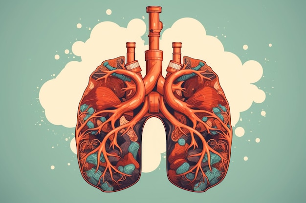 Cuidados de saúde e medicina Covid19 Médico e robótica pesquisam e diagnosticam pulmões humanos virtuais com inteligência