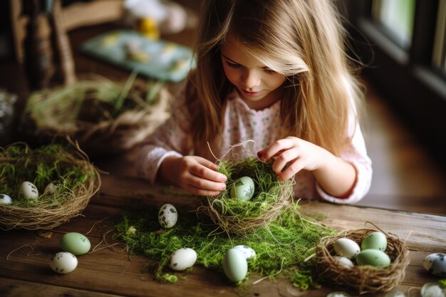 Cuidar da natureza Uma encantadora ideia de decoração de Páscoa para os pequenos