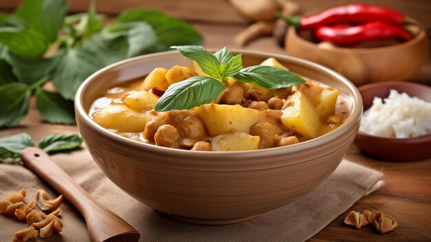 Culinária tailandesa com curry massaman Generative AI