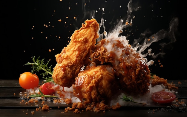 Culinary Temptation Fried Chicken Poster für Feinschmecker Generative von Ai