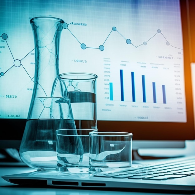 Óculos de laboratório na mesa