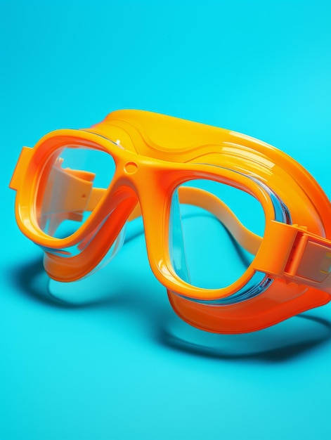 Óculos de natação profissionais Equipamentos esportivos Ilustração vertical fotorrealista Equipamento de segurança Ai gerado Ilustração brilhante com óculos de natação de proteção seguros Equipamentos esportivos