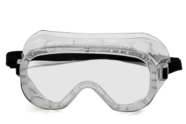 Óculos de segurança isolados no fundo branco