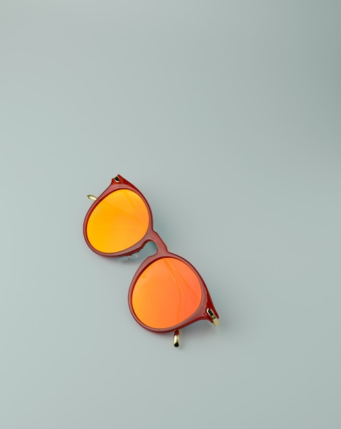 Óculos de sol laranja brilhantes para o verão