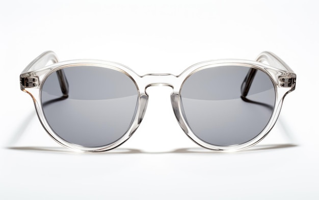 Óculos de sol transparentes e elegantes isolados em fundo branco