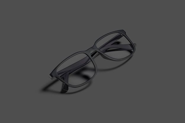 Óculos pretos com maquete de armação Lendo ou protegendo maquete de óculos Acessório moda ocular