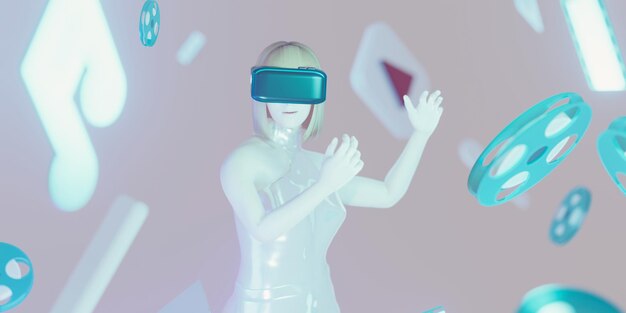 Óculos VR Media Player Assistir a Filmes Ouvir Música Entretenimento Festa Metaverse 3D