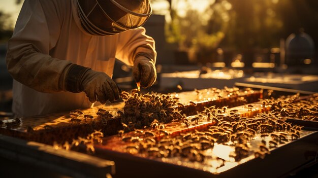 Cultivador de mel e apicultor.