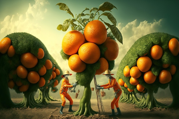 Cultivando mandarinas