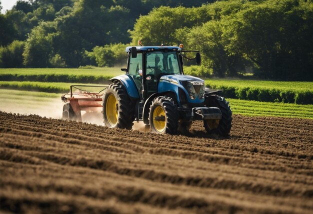 Foto cultivar el campo agricultores que cultivan los campos ganado y agricultura sostenible