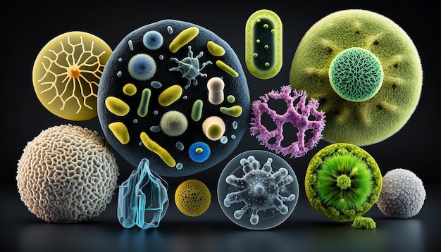 Cultivo de bacterias en placas de Petri en laboratorio IA generativa