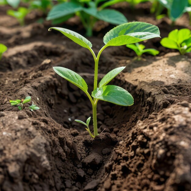 cultivo de brotes verdes de plantas que crecen a partir de semillas