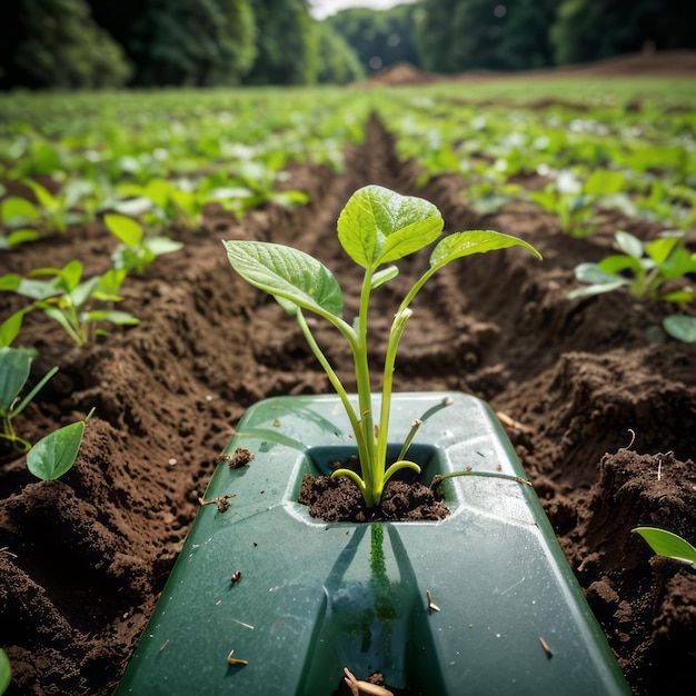 cultivo de brotes verdes de plantas que crecen a partir de semillas