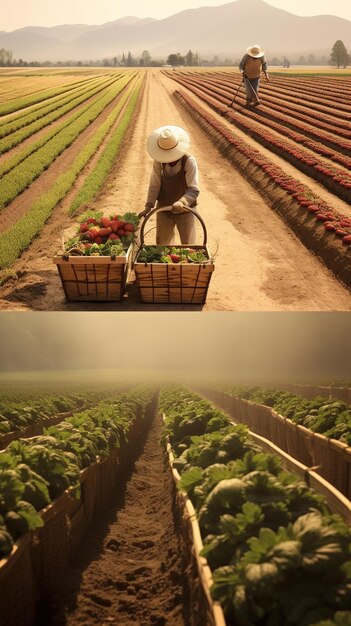 Foto cultivo de fresas