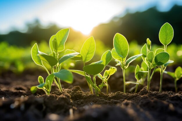 Cultivo de soya Soya joven en el campo