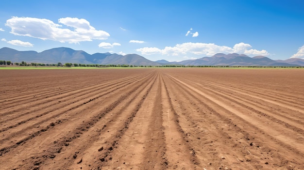 Cultivos de terra no campo da quinta