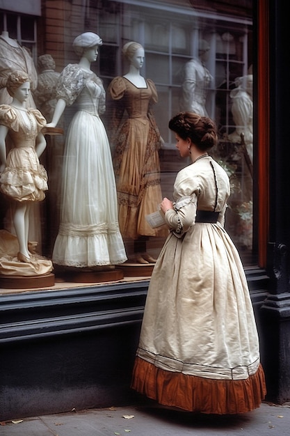 Foto la cultura y la autenticidad del siglo xix estilo de ropa exquisita retratos históricos exquisitas niñas y mujeres joyas antiguas vestidas elegantemente victorianas