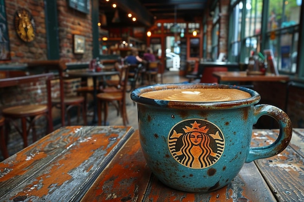 Cultura Bebiendo café con estilo en Starbucks
