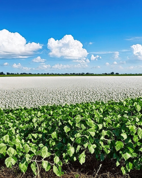 Foto culturas de plantação de algodão culturas de algodão paisagens