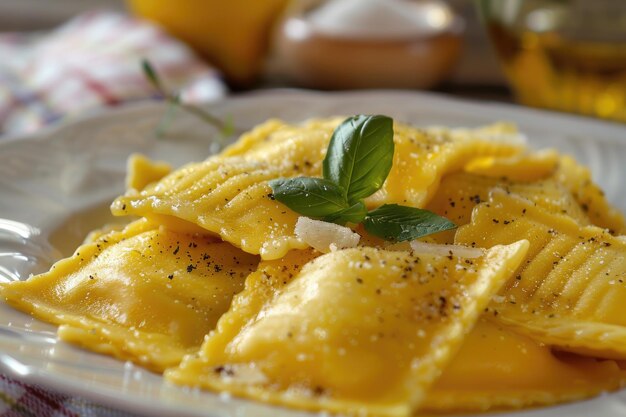 Foto culurgiones ravioli tradicional de cerdeña italia deliciosa cocina italiana con bottarga y