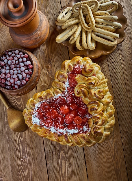 Cumberland Rum Nicky dulce tarta o pastel de masa quebrada en el noroeste de Inglaterra