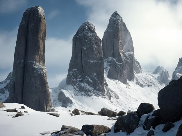 Foto las cumbres de los paisajes montañosos