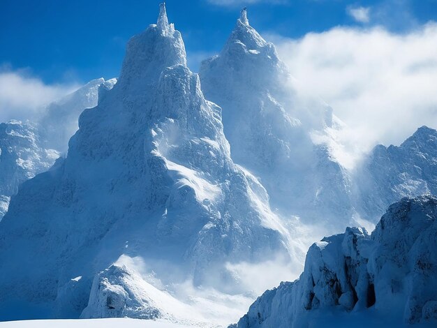 Foto las cumbres de los paisajes montañosos