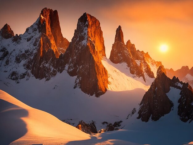 Foto las cumbres de los paisajes montañosos