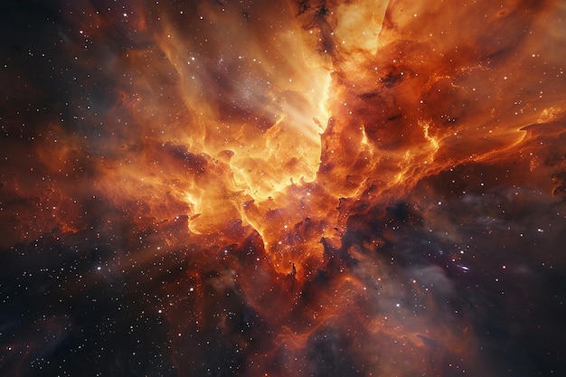 un cúmulo de estrellas con estrellas y nebulosa en el fondo