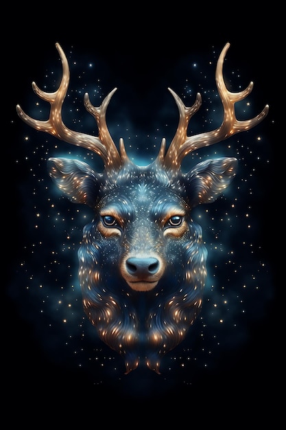 Un cúmulo de estrellas en forma de un animal celeste foto realista
