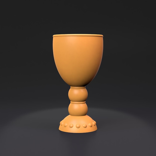 Cup auf schwarzem Hintergrund 3D-Rendering-Illustration