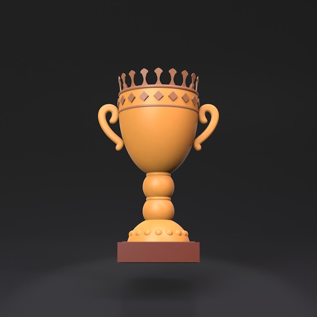 Cup auf schwarzem Hintergrund 3D-Rendering-Illustration