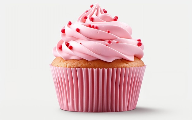 Cupcake auf isoliertem Hintergrund. Generative KI