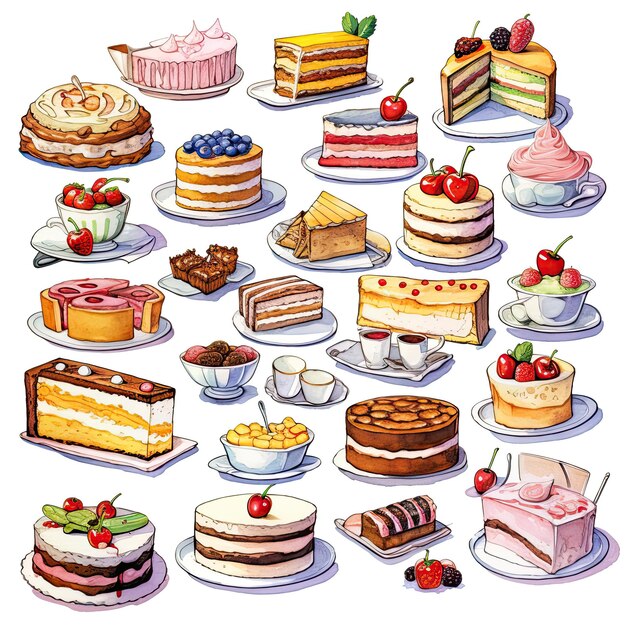 Cupcake-Aufkleber-Set-Illustration