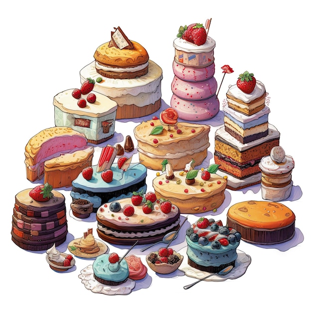 Foto cupcake-aufkleber-set-illustration