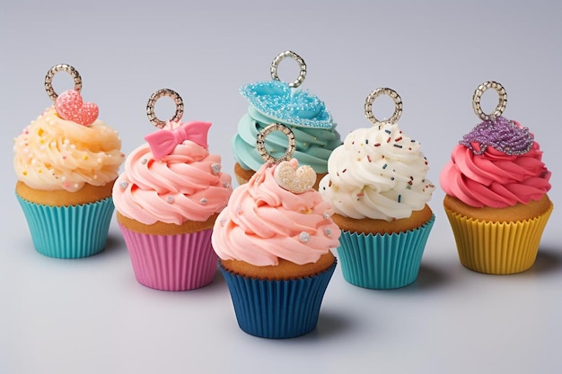 Foto cupcake charm um deleite visual para os entusiastas da comida