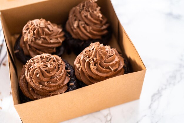 Cupcake de ganache de chocolate