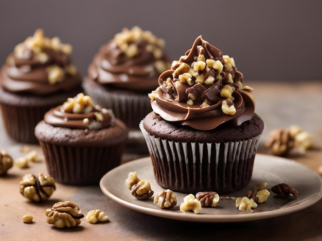 Cupcake de nozes e chocolate tentador Nutty Decadence