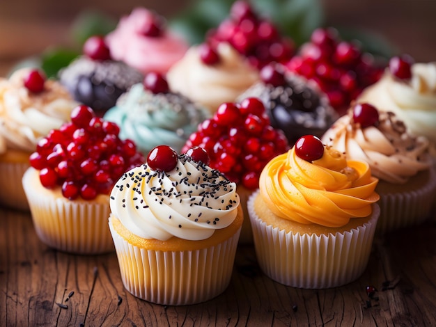 Cupcake-Desserts mit Zuckerguss