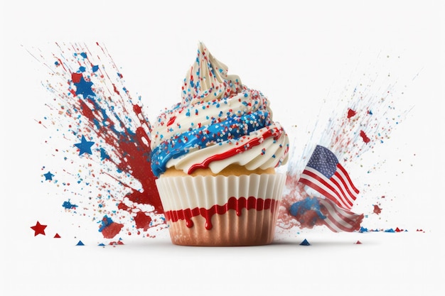 Cupcake del Día de la Independencia para la celebración del 4 de julio