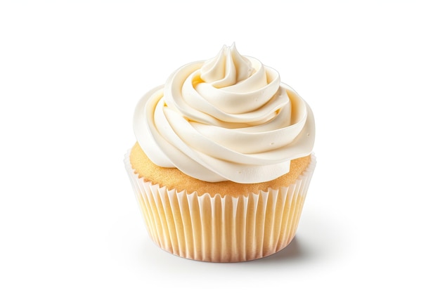 Cupcake isolado em fundo branco com traçado de recorte